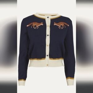 NWOT Palava Vera Fox Cardigan  Size Small Navy